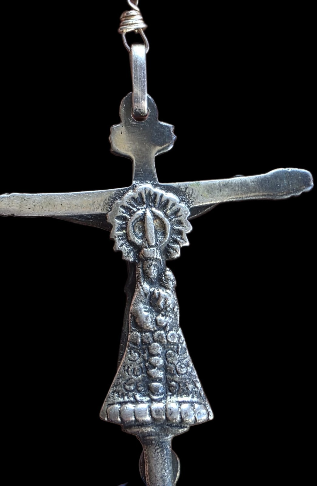 Fine Antique 18Th Century Silver Double Sided Virgin Mary Jesus Pendant C 1700