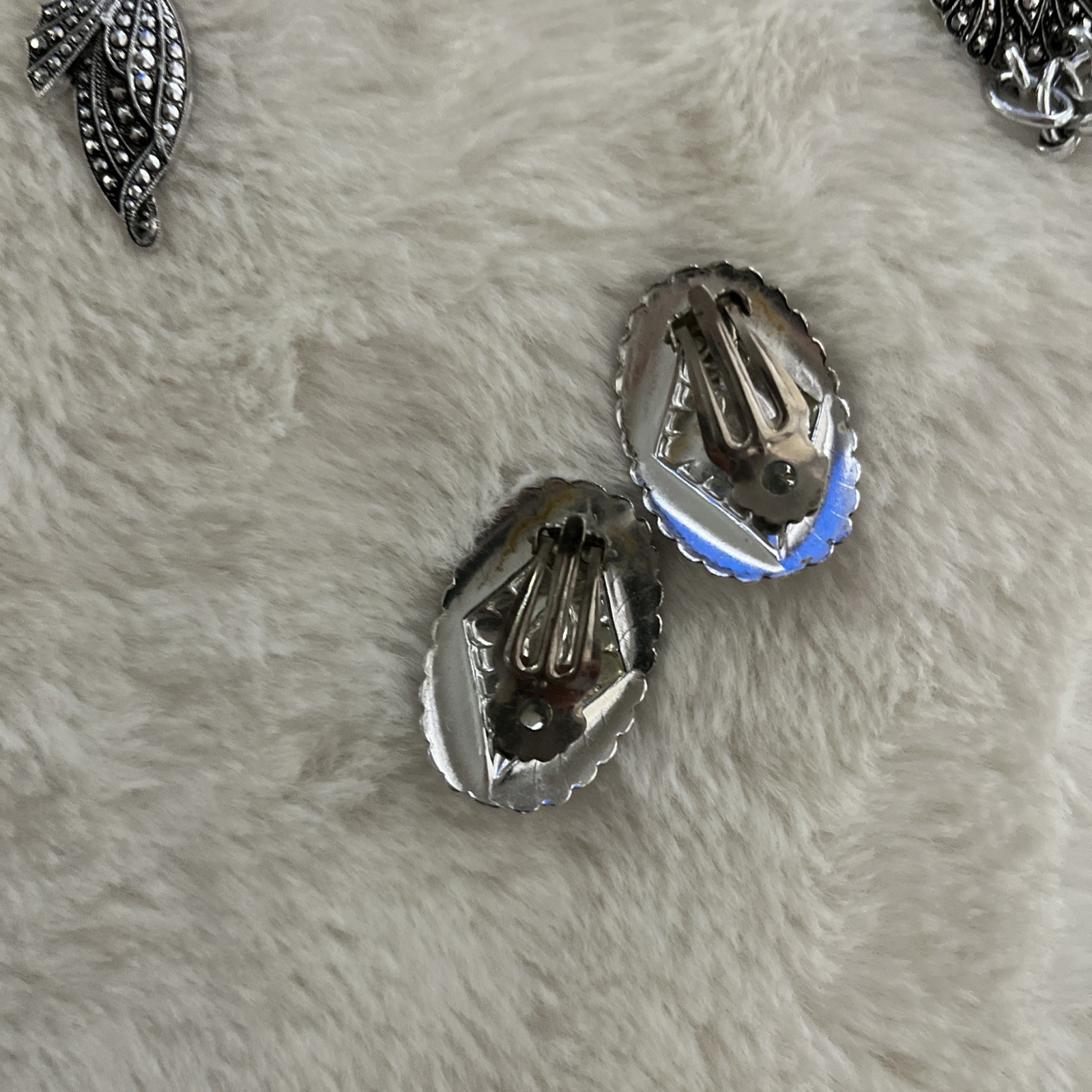 Vintage marcasite earrings and Bracelet Lightweight Made In Germany Lovely