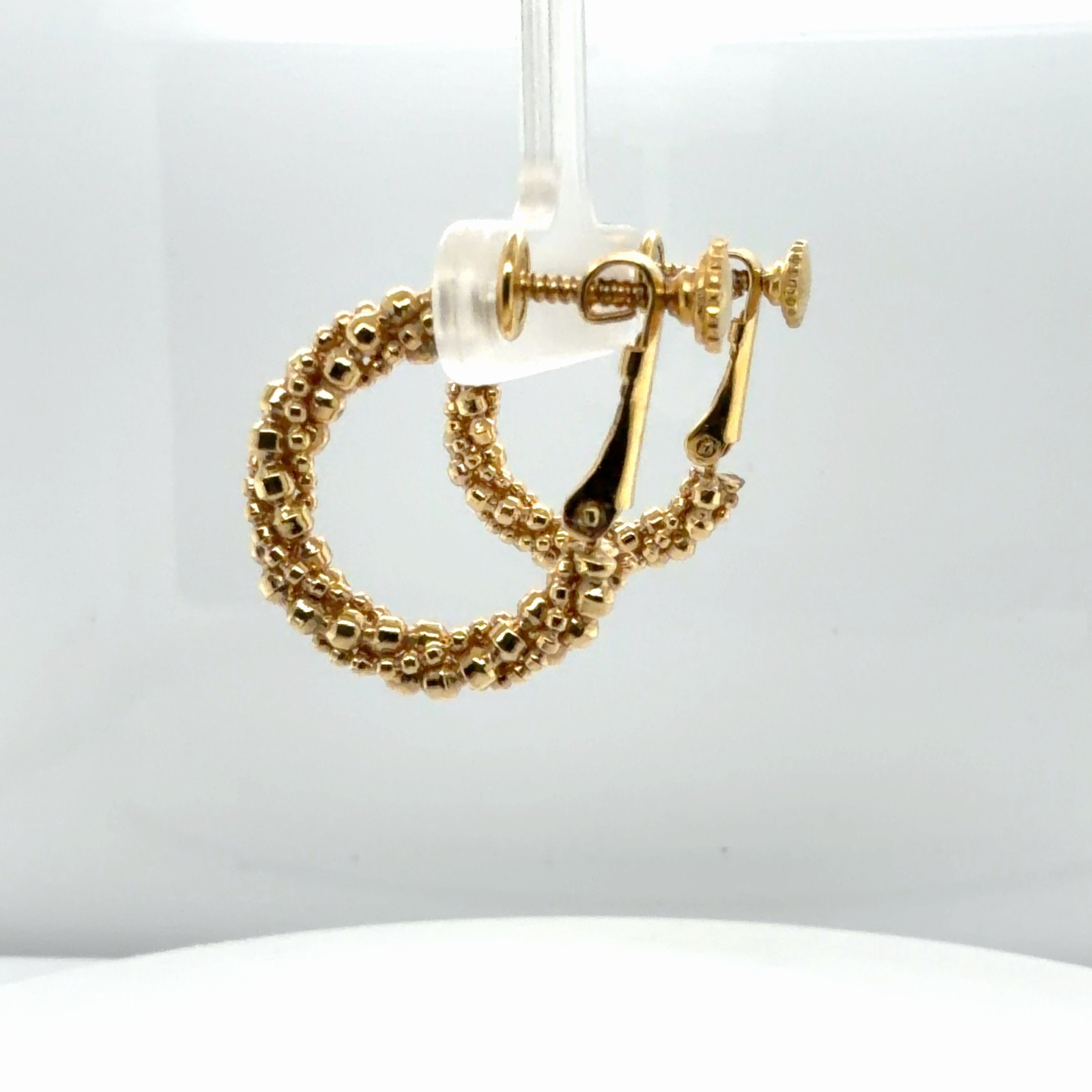 Vintage Napier Woven Rope Adjustable Clip on Gold Tone Earrings