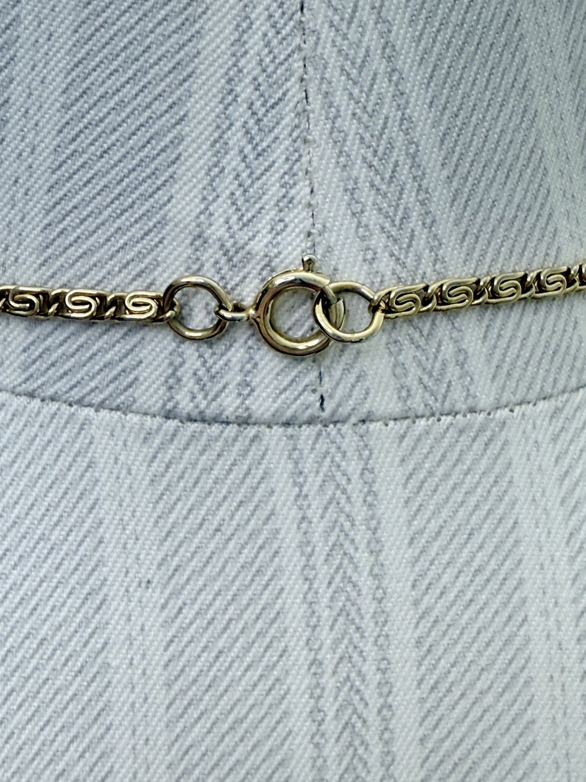 Vintage 70s Gold Tone 53” Extra Long S-Link Station Rope Necklace-Modernist Boho