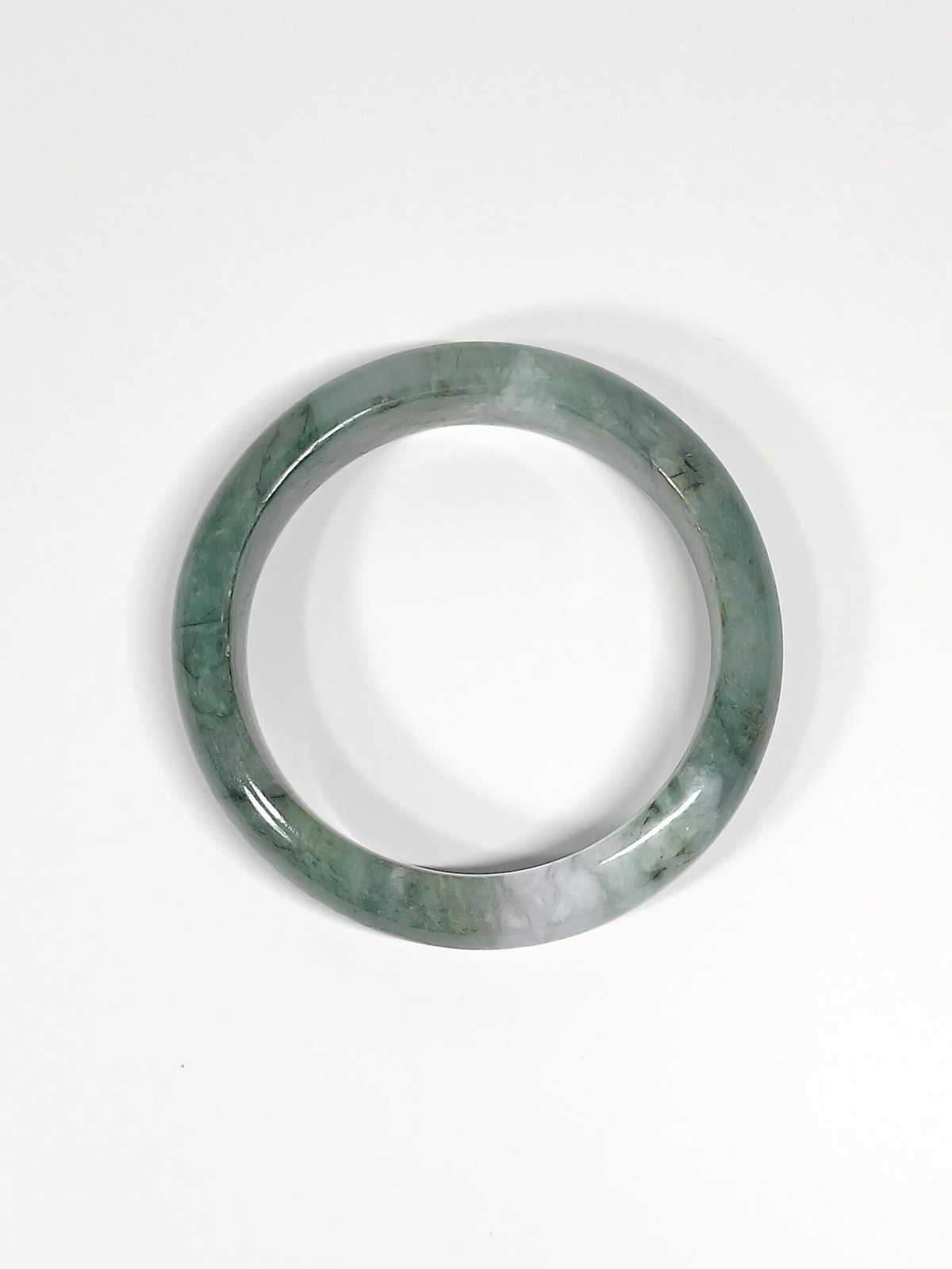 Emerald Vein Jadeite Bangle 67mm Deep Green Vivid Tone 105.8g