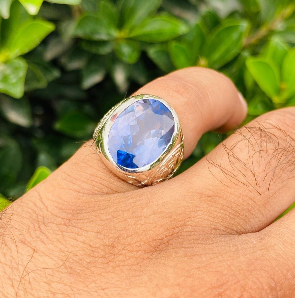 Beautiful Blue Topaz Stone Big Topaz Transparent Topaz Ring Gift Topaz For Men