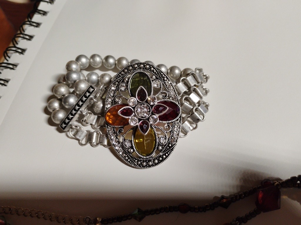 Stunning 23″ Czech Glass? Handmade Vintage Necklace & Matching Art Nouveau…