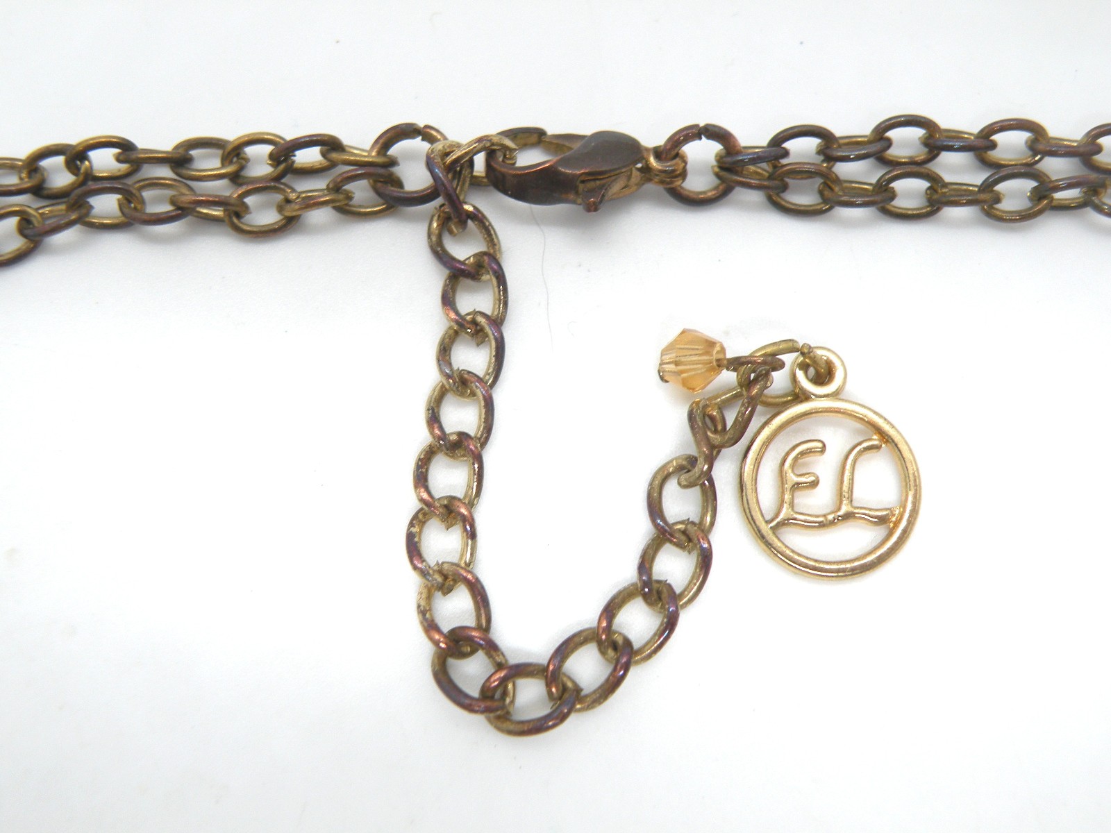 Vintage EL Erica Lyons Beaded Women Fringes 22″ Gold Jewelry Statement Necklace