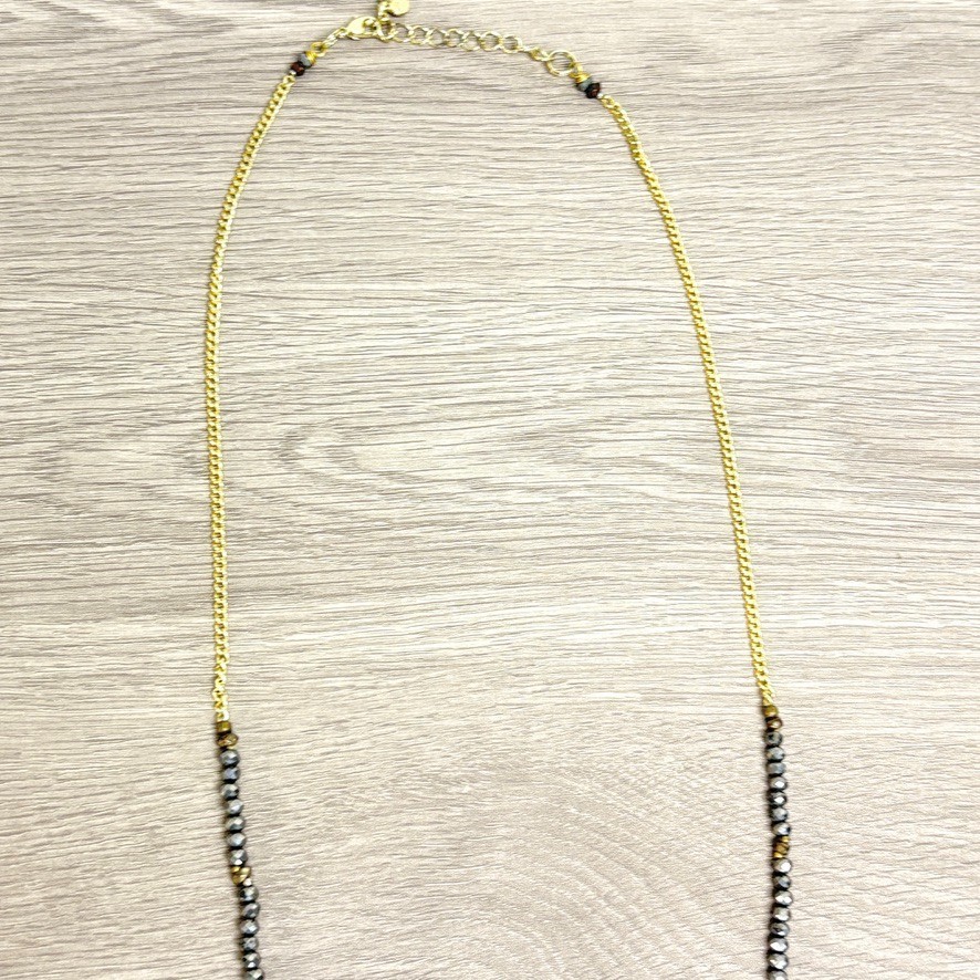 Nakamol Boho Gold Tassel Necklace Long Beaded Chain Layering Statement Piece