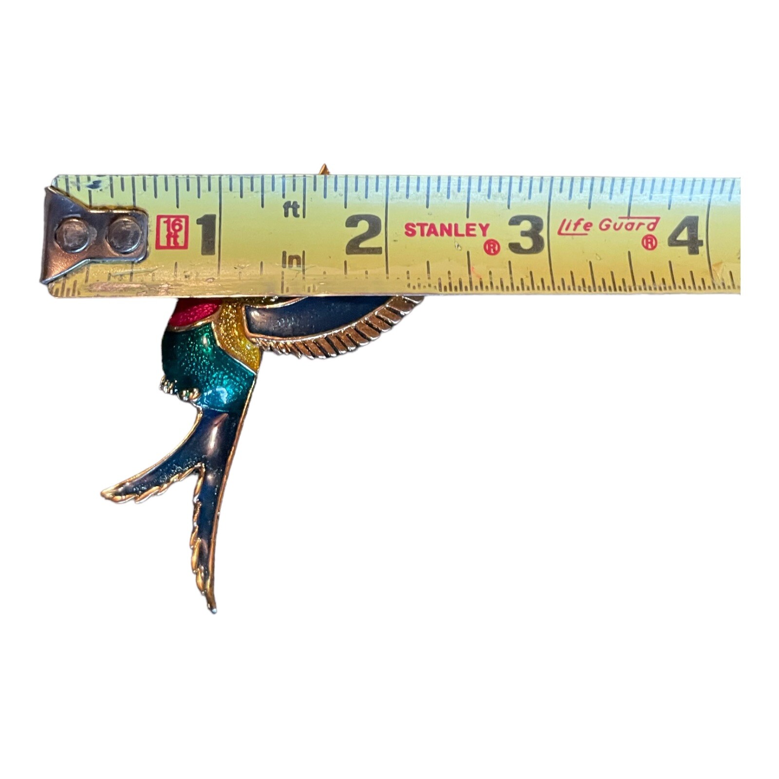 VTG Women’s White Stag Multi Color Enamel Hummingbird Broach Pin Fashion Jewelry