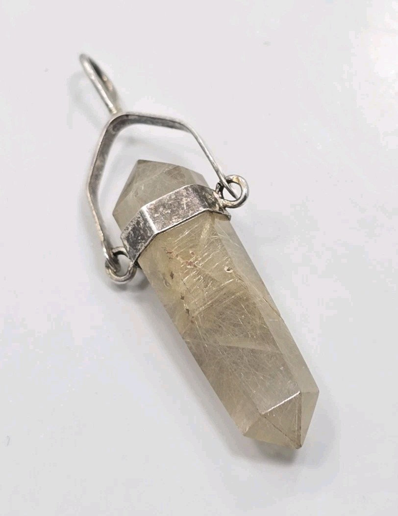 Beautiful Vintage Sterling Silver 925 Crystal Drop Ladies Dangle Pendant