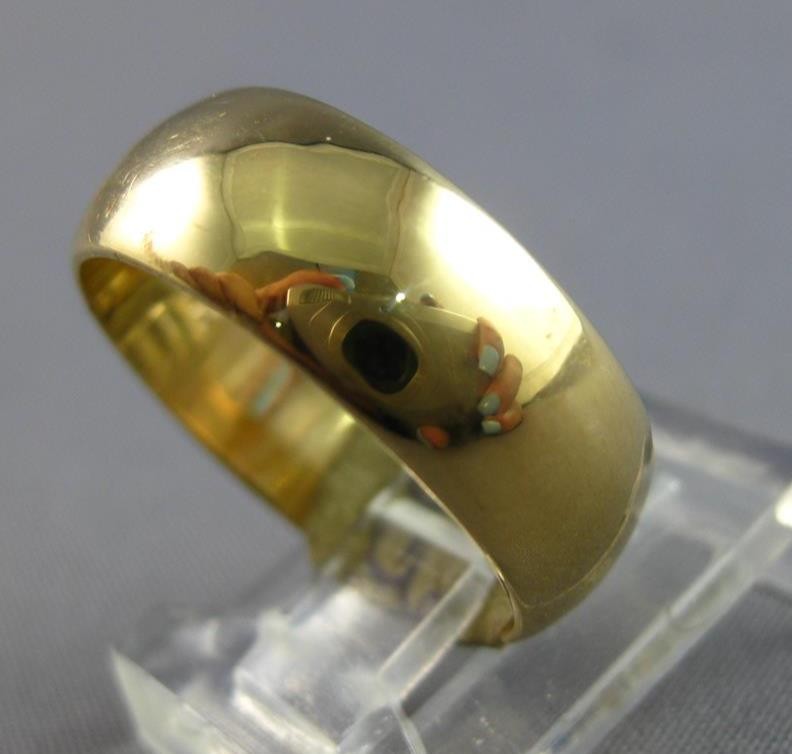 ESTATE 14KT YELLOW GOLD 3D CLASSIC SOLID PLAIN 7MM WEDDING ANNIVERSARY RING