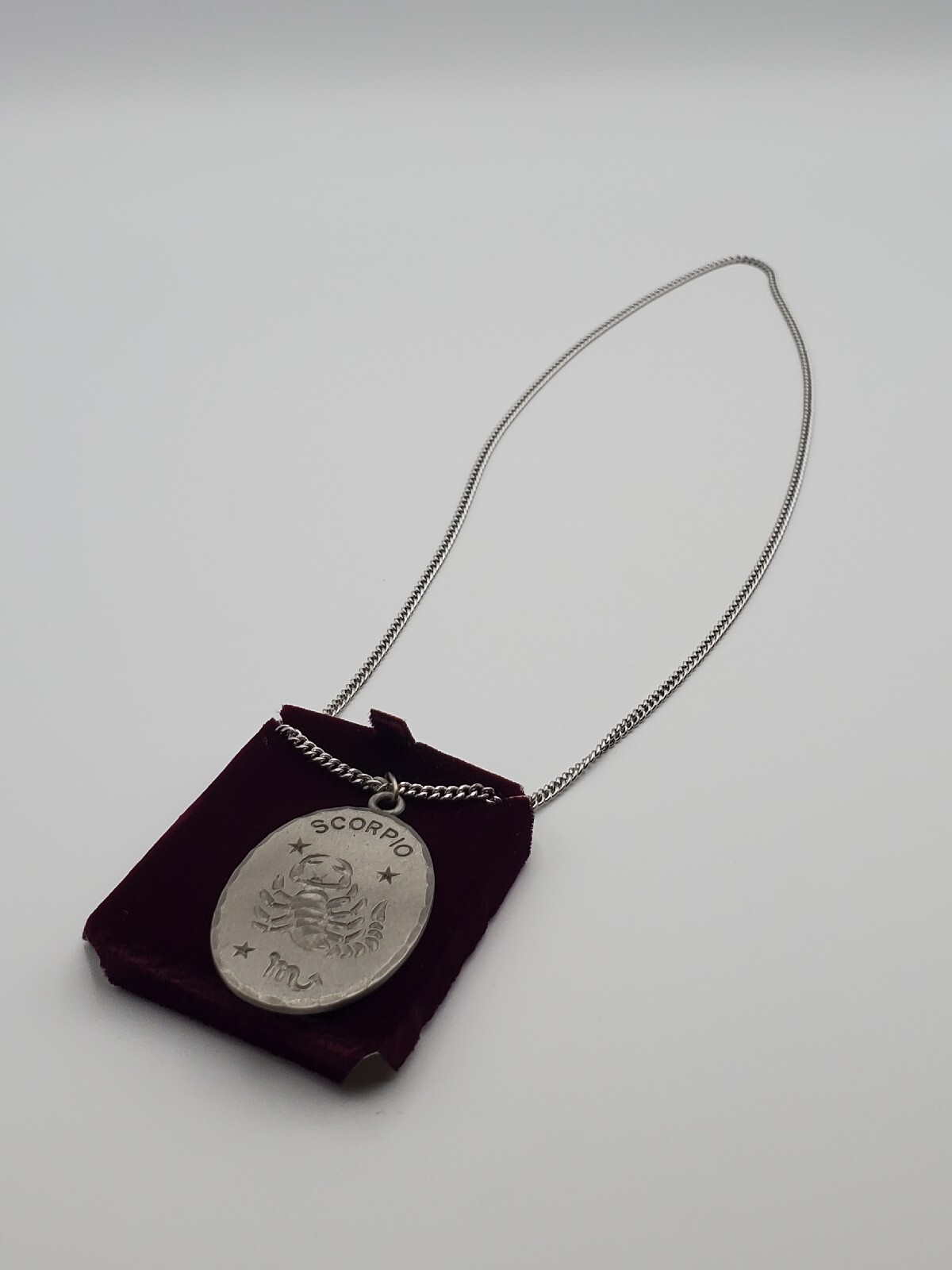 Vintage Revere Pewter Scorpio Zodiac Pendant w/24″ Stainless Steel Chain