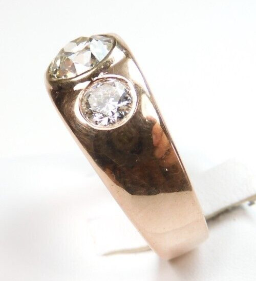 Antique 1920’s European Diamond Engagement Ring 14K Rose Gold 9 UK-R1/2 EGL USA