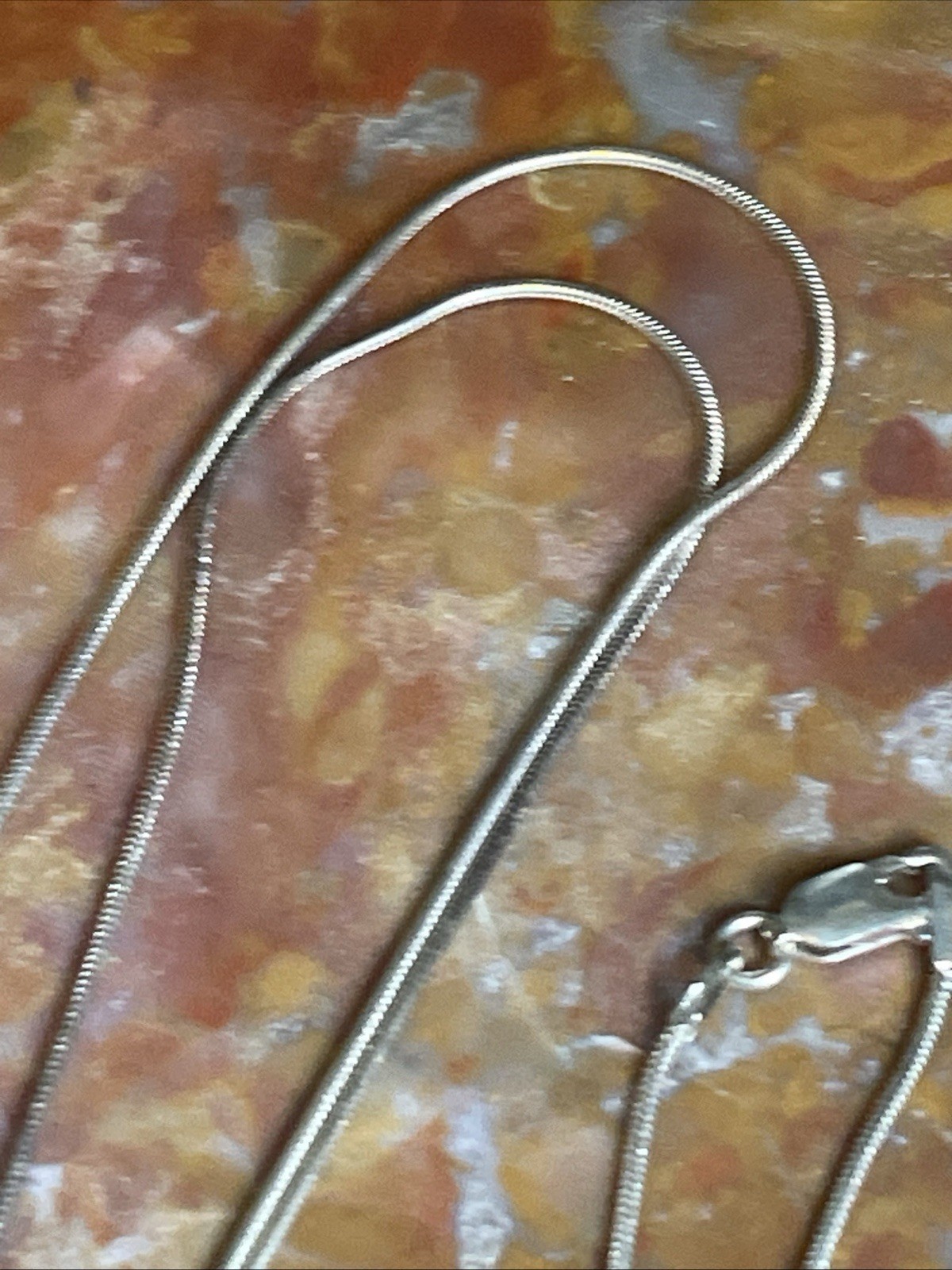 Vintage Sterling Silver Modernist Pendant Necklace 20”