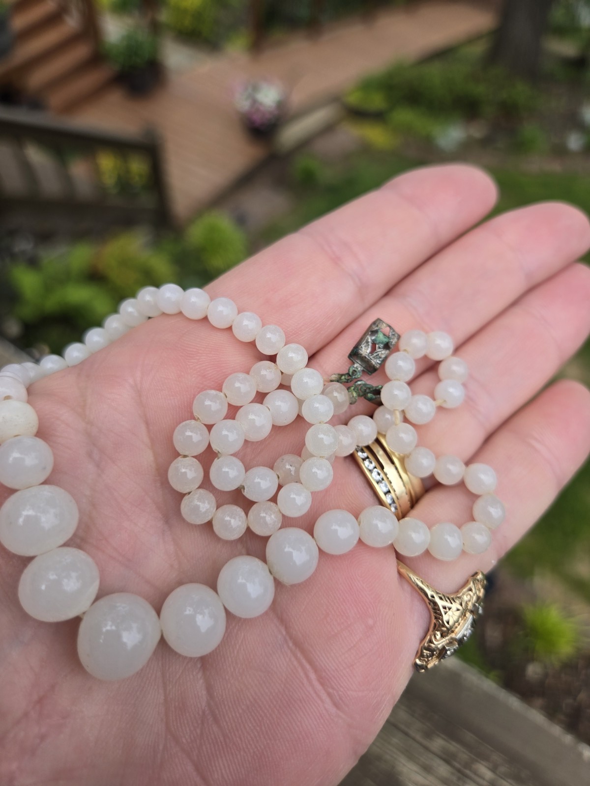 Antique all Natural Pearl Necklace strand 17″ Every Pearl Is different