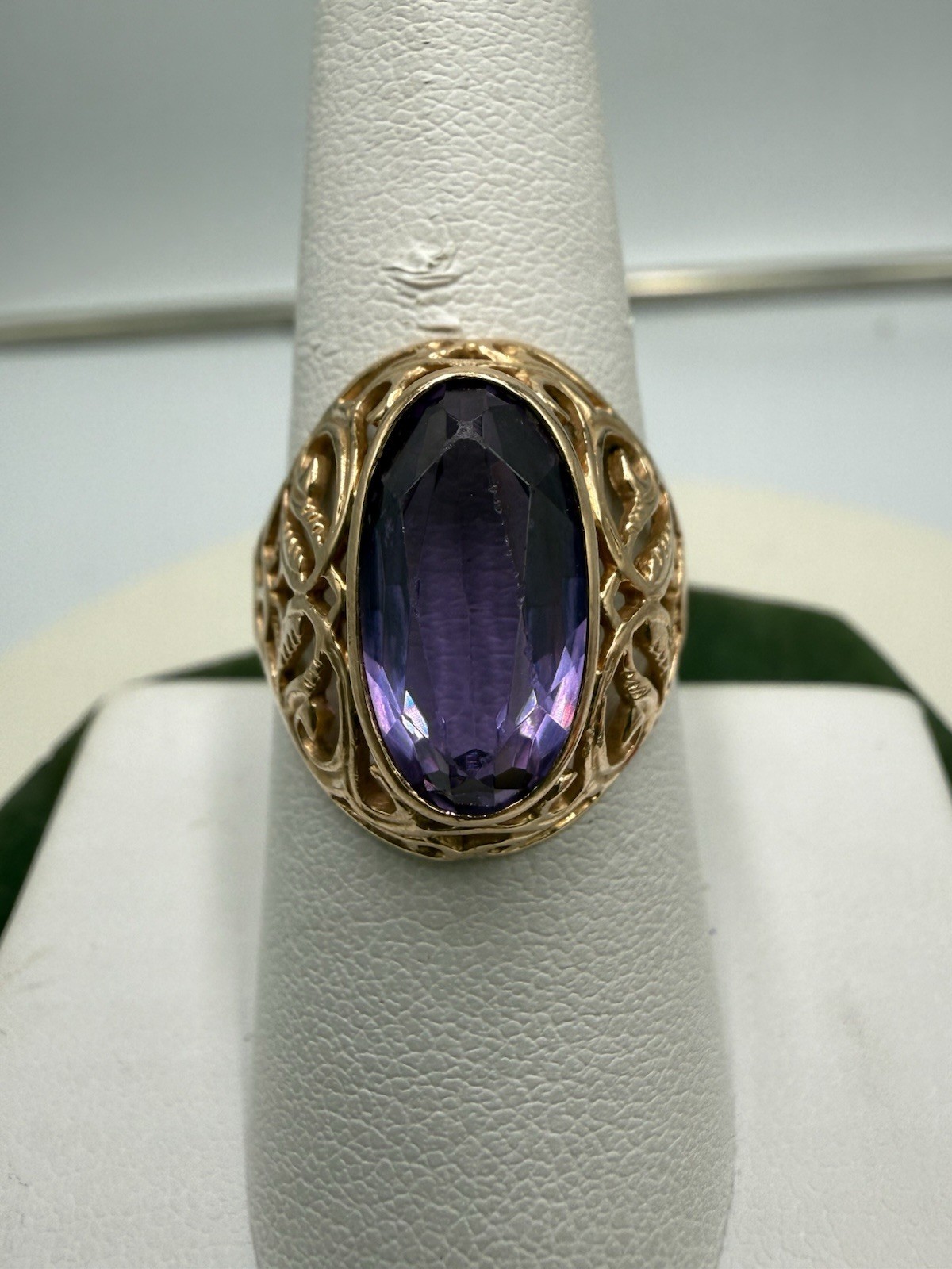 Vintage Soviet Solid Rose Gold Ring 14 K 583 Size 7.75