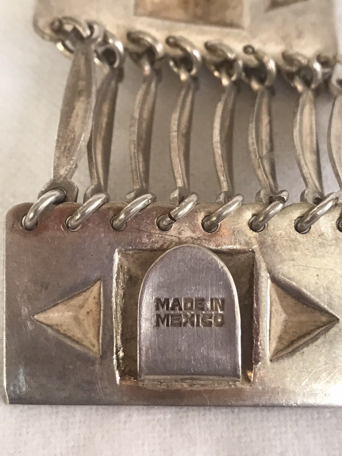 Vintage Sterling Silver Taxco Mexican Mayan Linked BOHO style Bracelet.