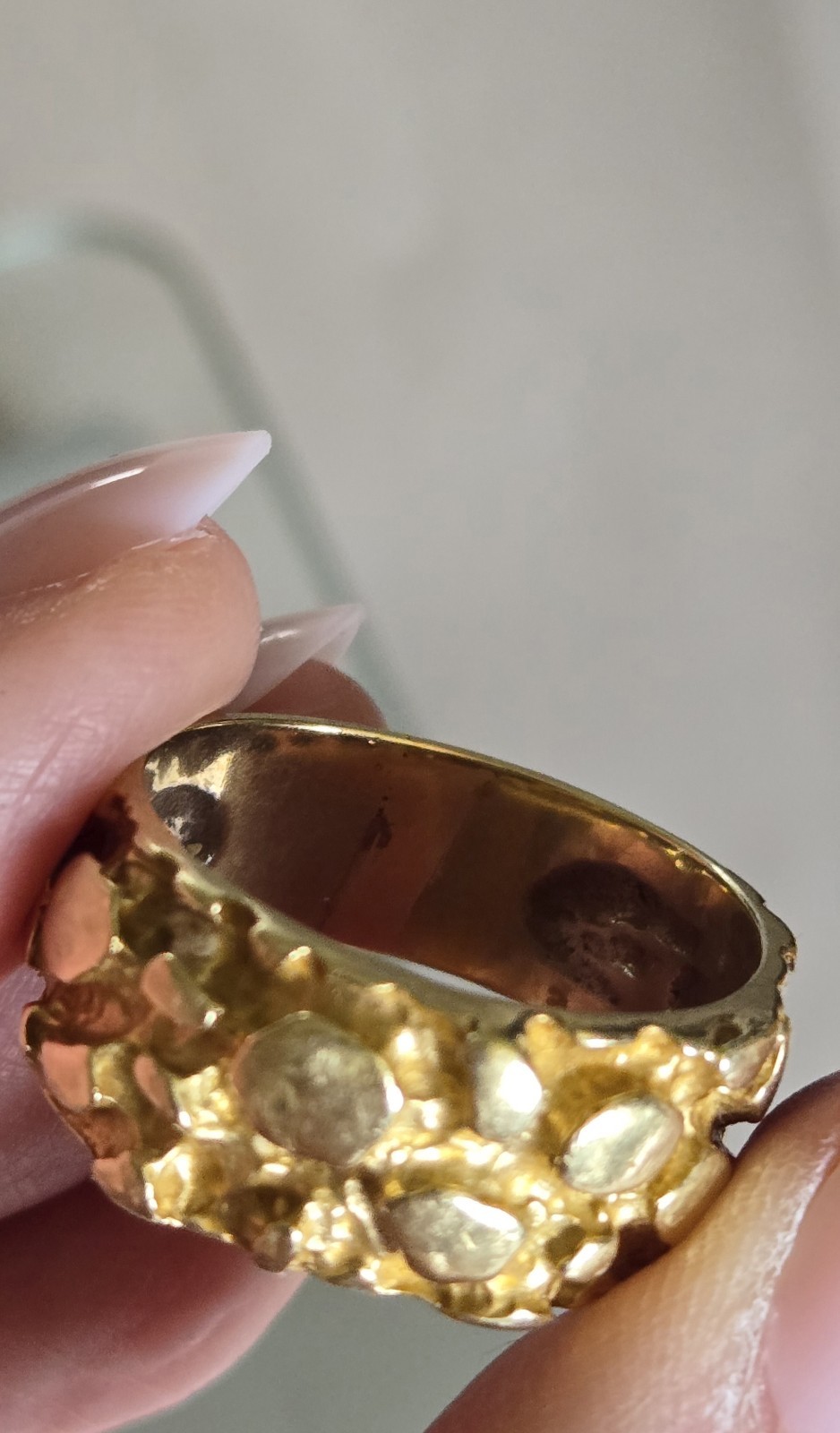 SOLID 14K 10 grm GOLD Nugget 1 cm Wide Band Mens Vintage