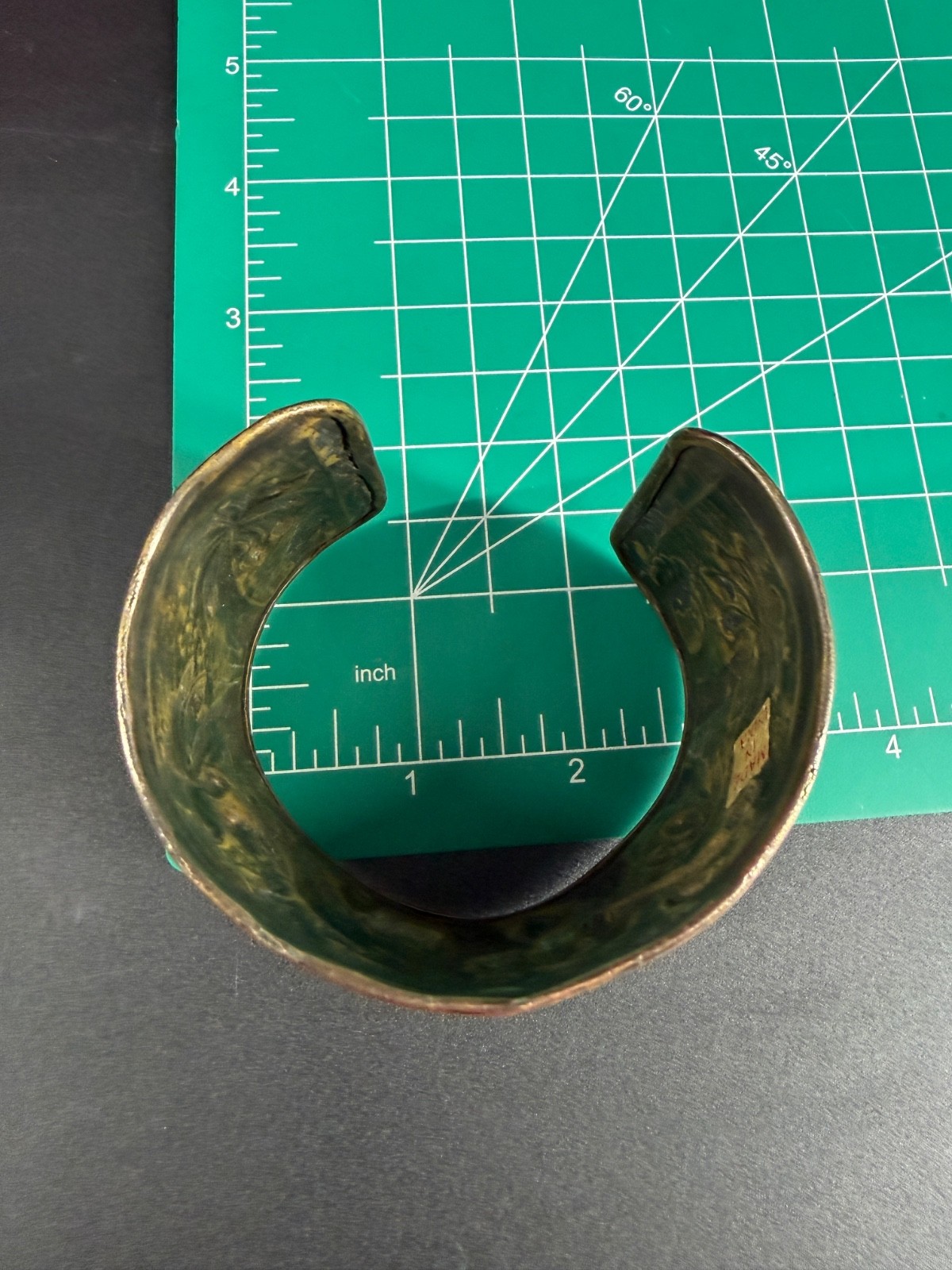Boho Elephant Cuff Bracelet Wide Brass Copper Tone India Tribal Safari Festival