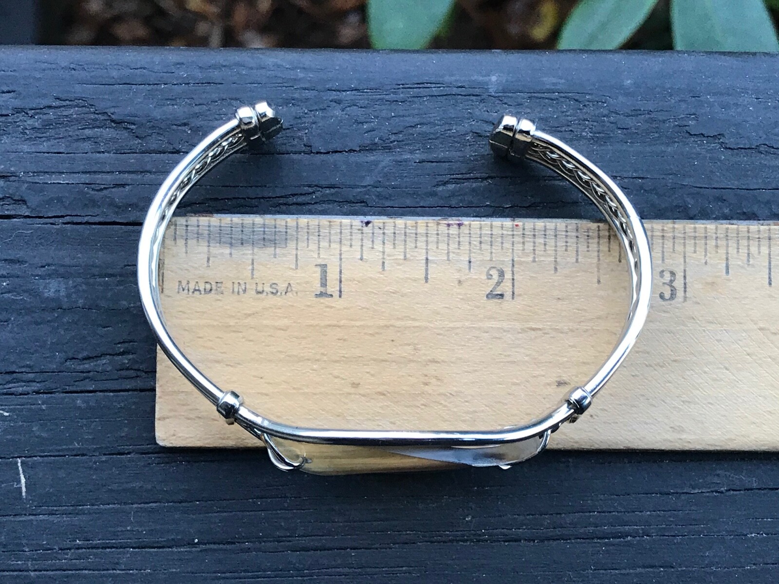 Tortoise Shell Lucite And Silver Metal Cuff Bracelet