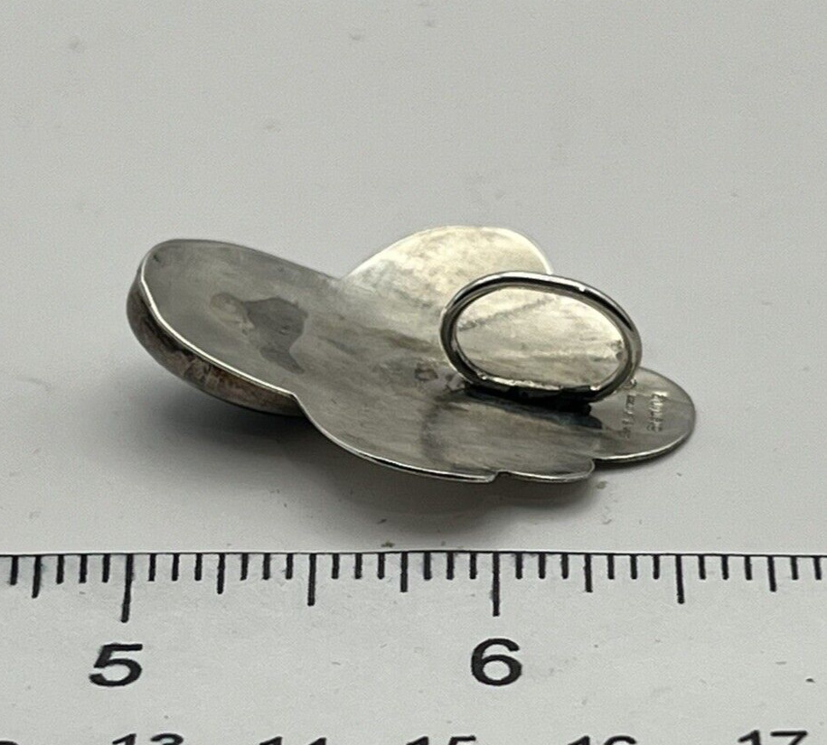 Vintage Signed Ben J. Chavez Sterling Silver and Onyx Pendant