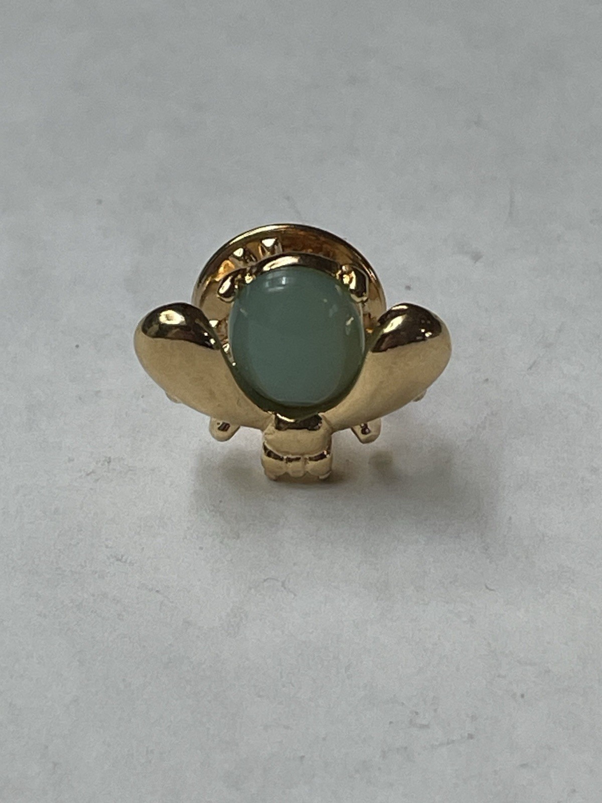 Vintage Trifari Jade Bug Pin, Brooch, Tie Tack