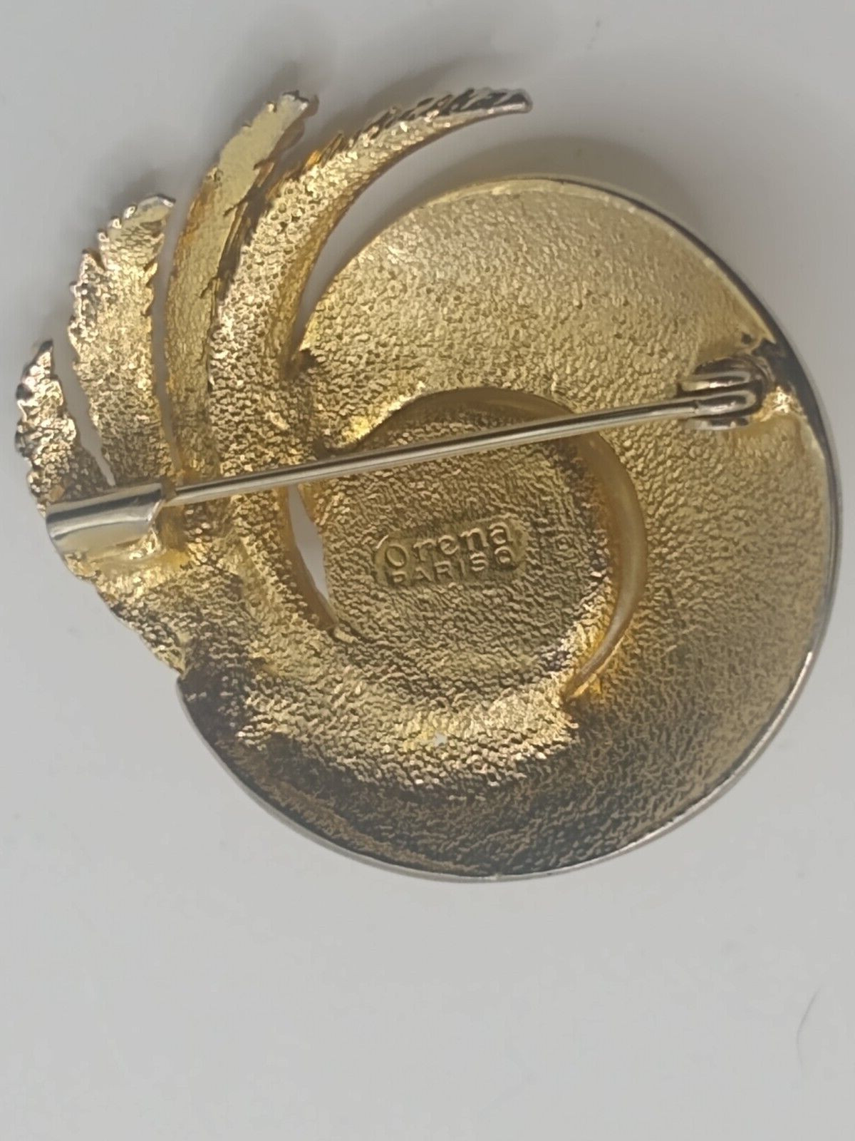 Vintage Orena Paris Signed brooch pin Faux pearl is flawed