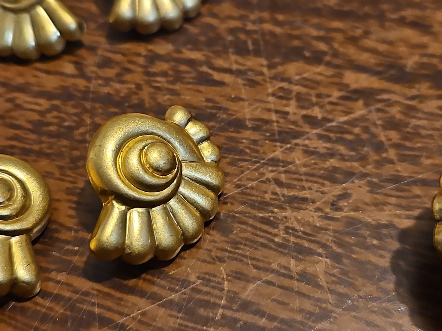 Lot Of 10 Circle Design PostEarrings France Vintage 60s Brass Stampings Jewelry