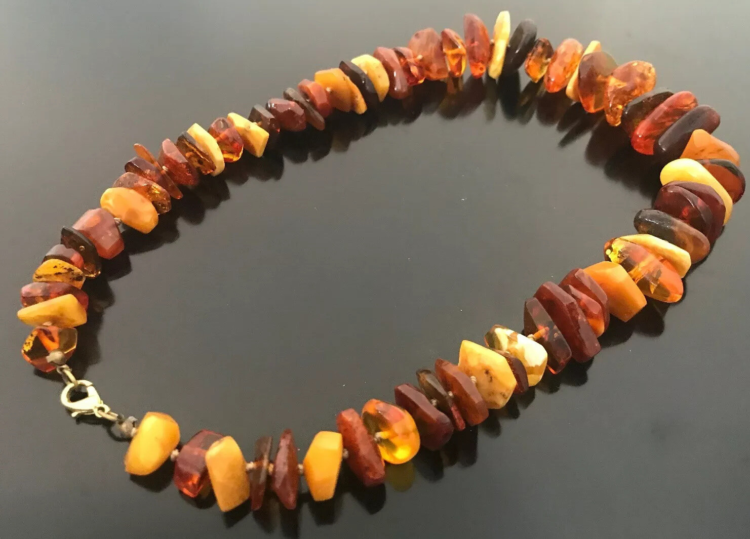 Antique Baltic Amber Butterscotch Egg Yolk Necklace 64 grams 18”