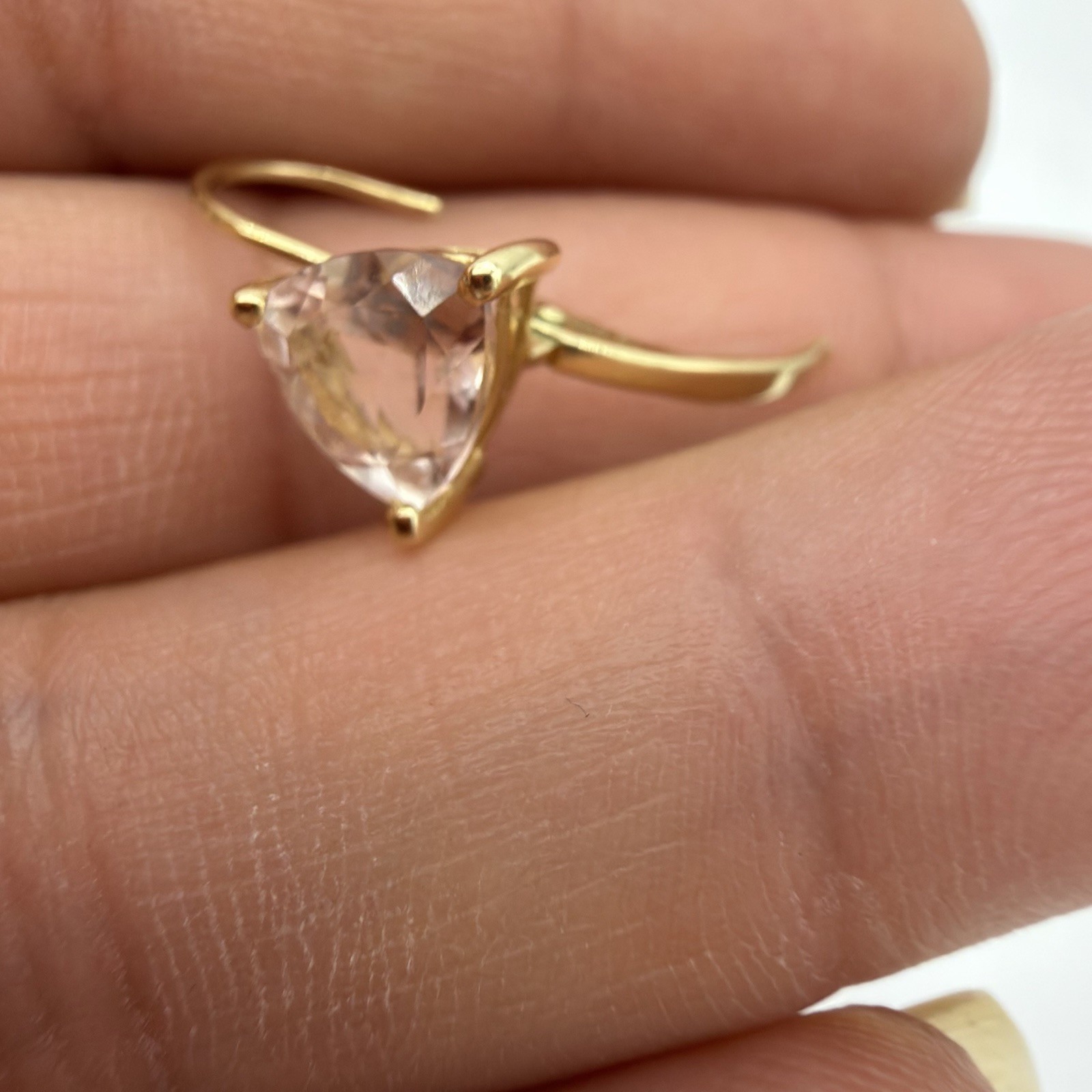 Vtg 14K Yellow Gold Pink Stone Earrings Posibly Morganite QVC HSN Designer