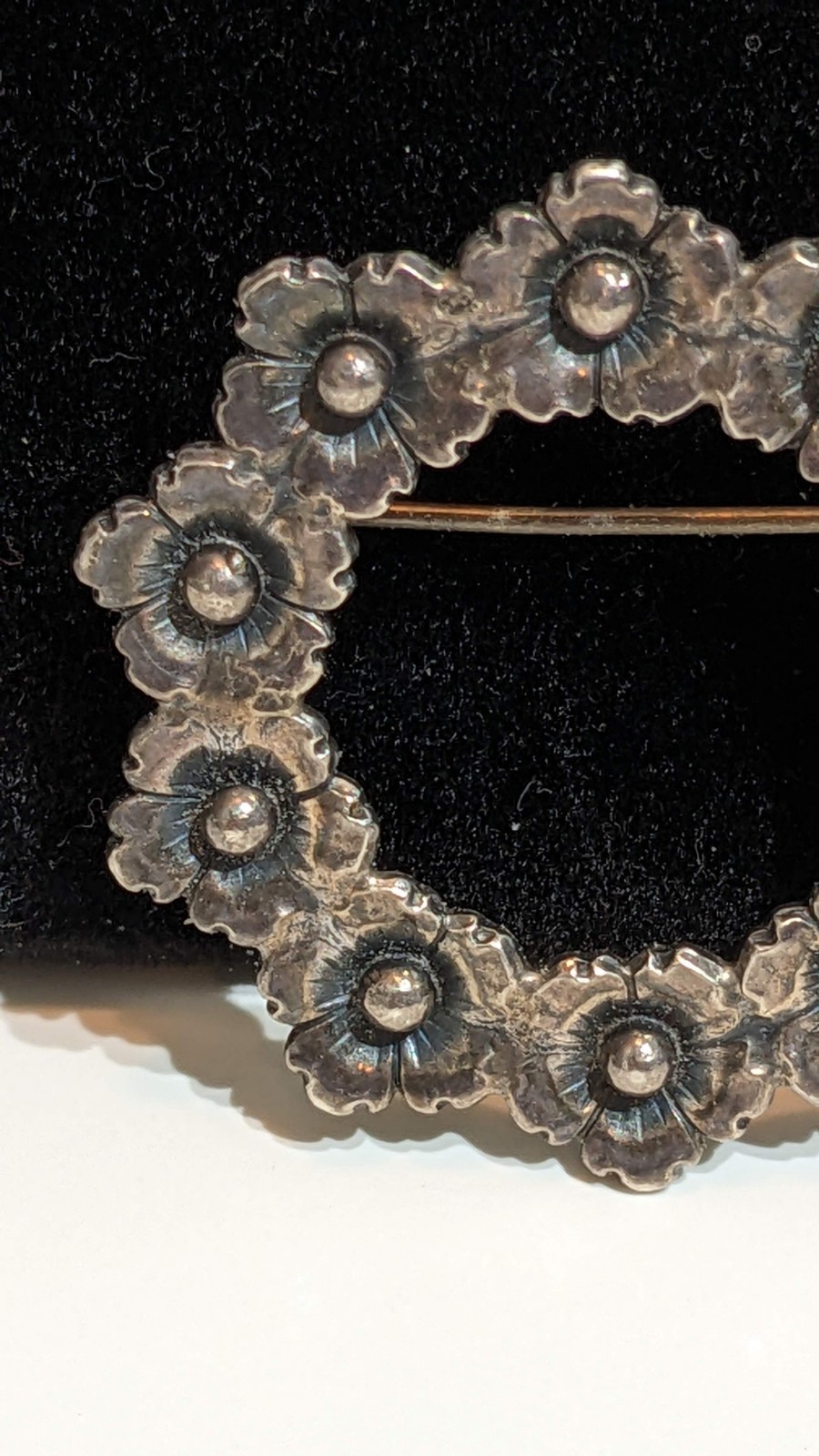 Vintage Neils Erik From Denmark Sterling Brooch Floral Wreath Circa 1966 Signed
