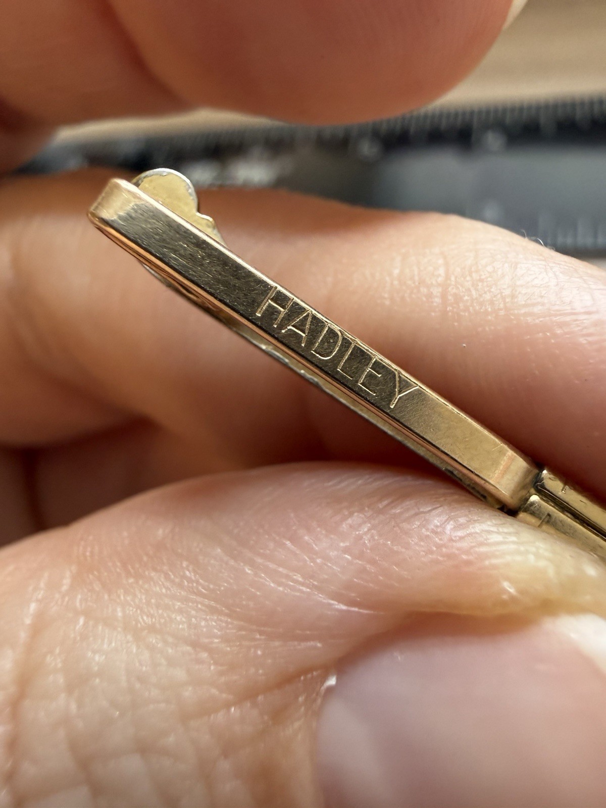Vintage Hadley 12K Gold Filled Collar Bar Pin Mens Formal Accessory 2 Inch