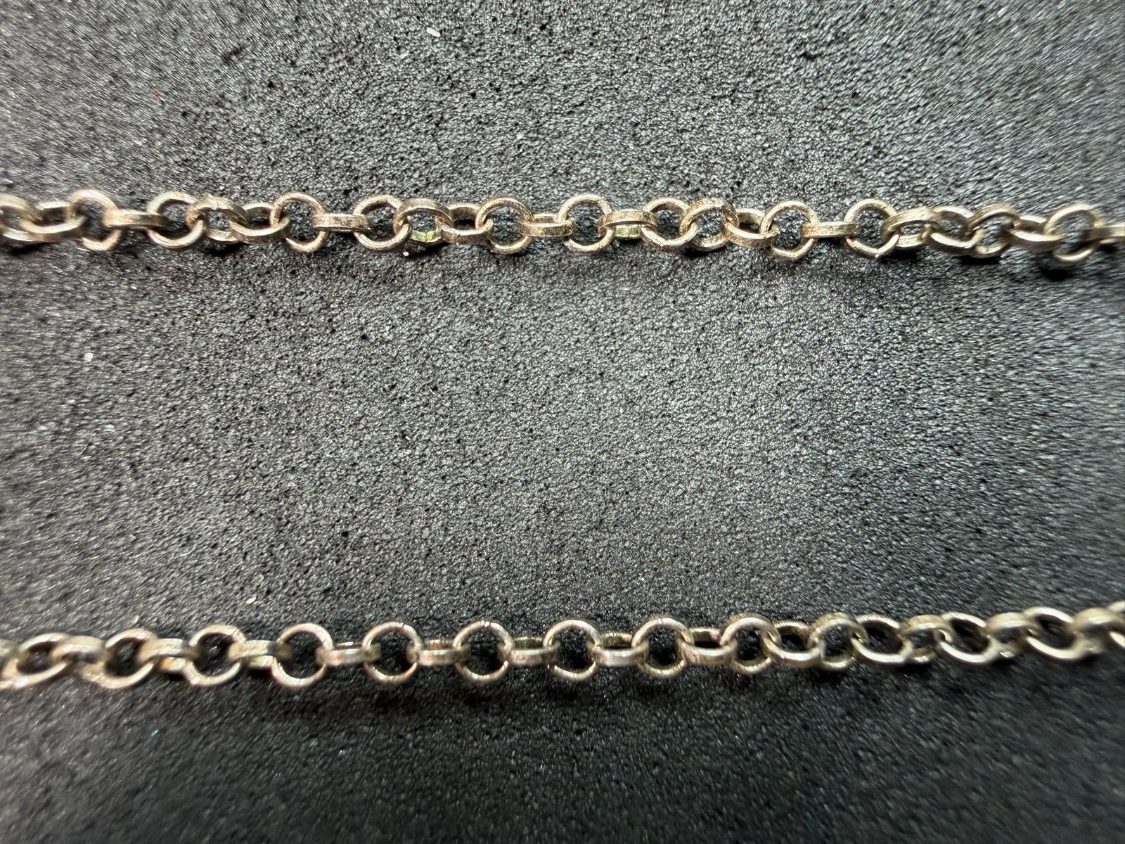 2.15g Vintage Sterling Silver 925 Round Link Chain Necklace 17 in M