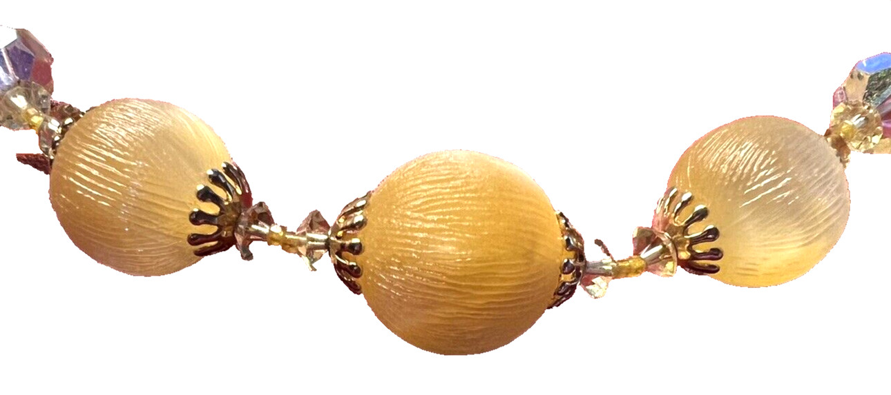 Vintage Vendome Summery Necklace with Moonglow Beads ~ 16″ with 3″ Extender
