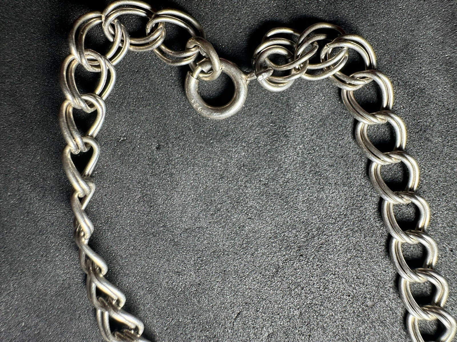 6.00g Vintage Sterling Silver 925 Double Link Rolo Chain Bracelet Round 7.8 in