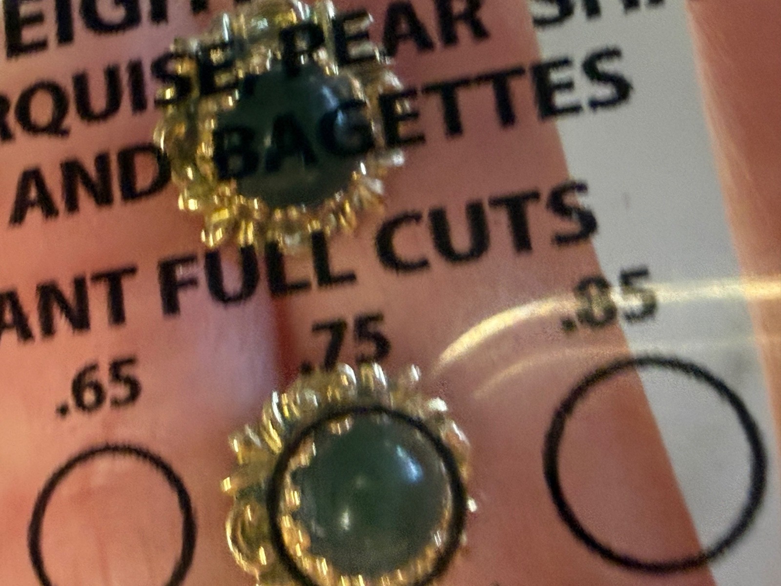 Dark green jade gold-filled? vintage earrings
