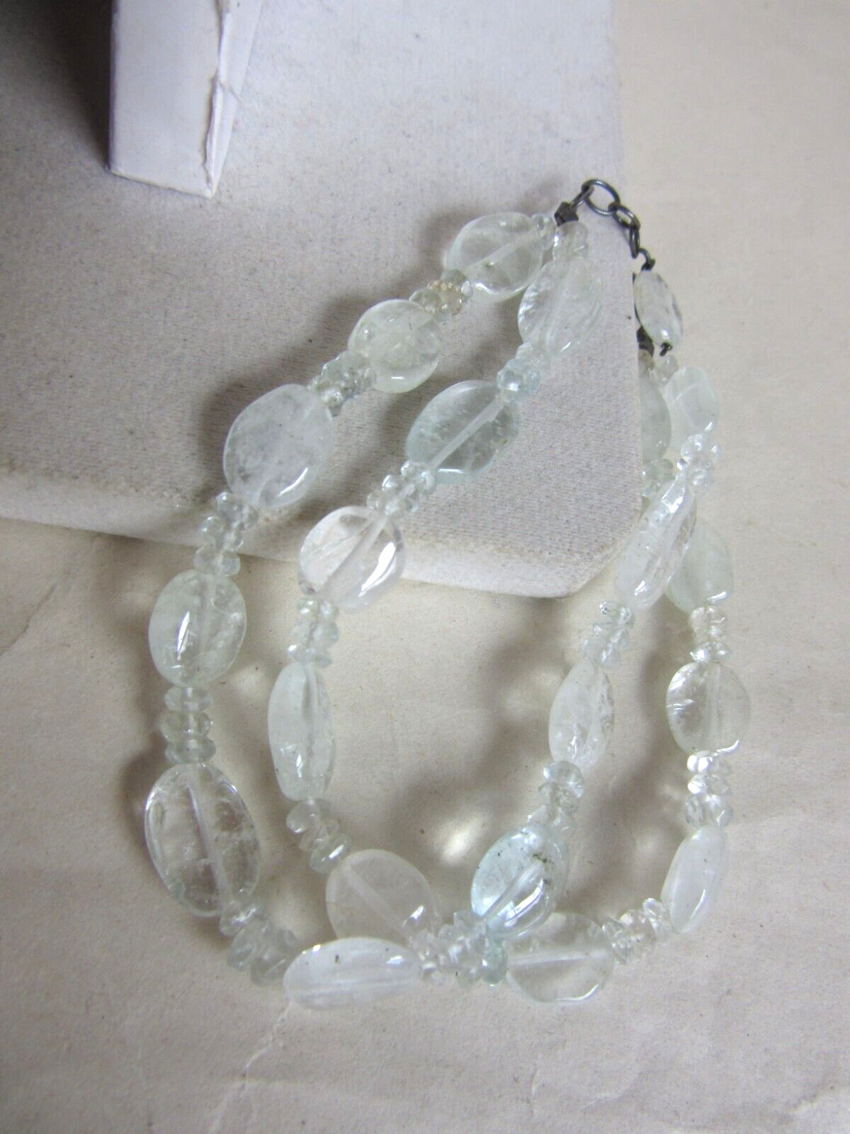 925 silver and faceted and polished quartz beaded 2 strand bracelet