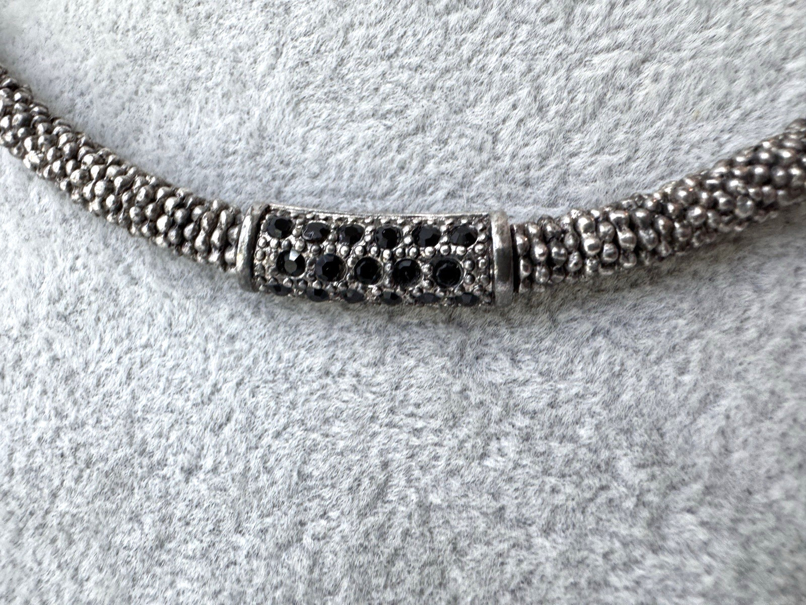 Modernist Necklace STACK Marcasite black Jewelry Lot VTG y2k 2000s Goth Gunmetal