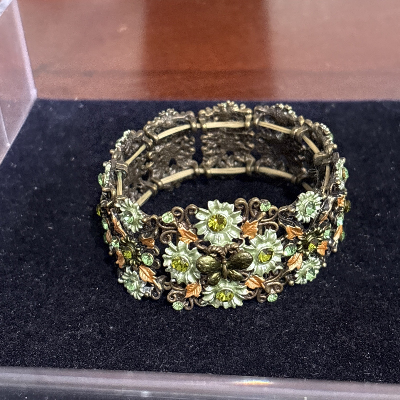 Vintage Victorian Revival Style Multi Link Butterfly Motif Costume Bracelet