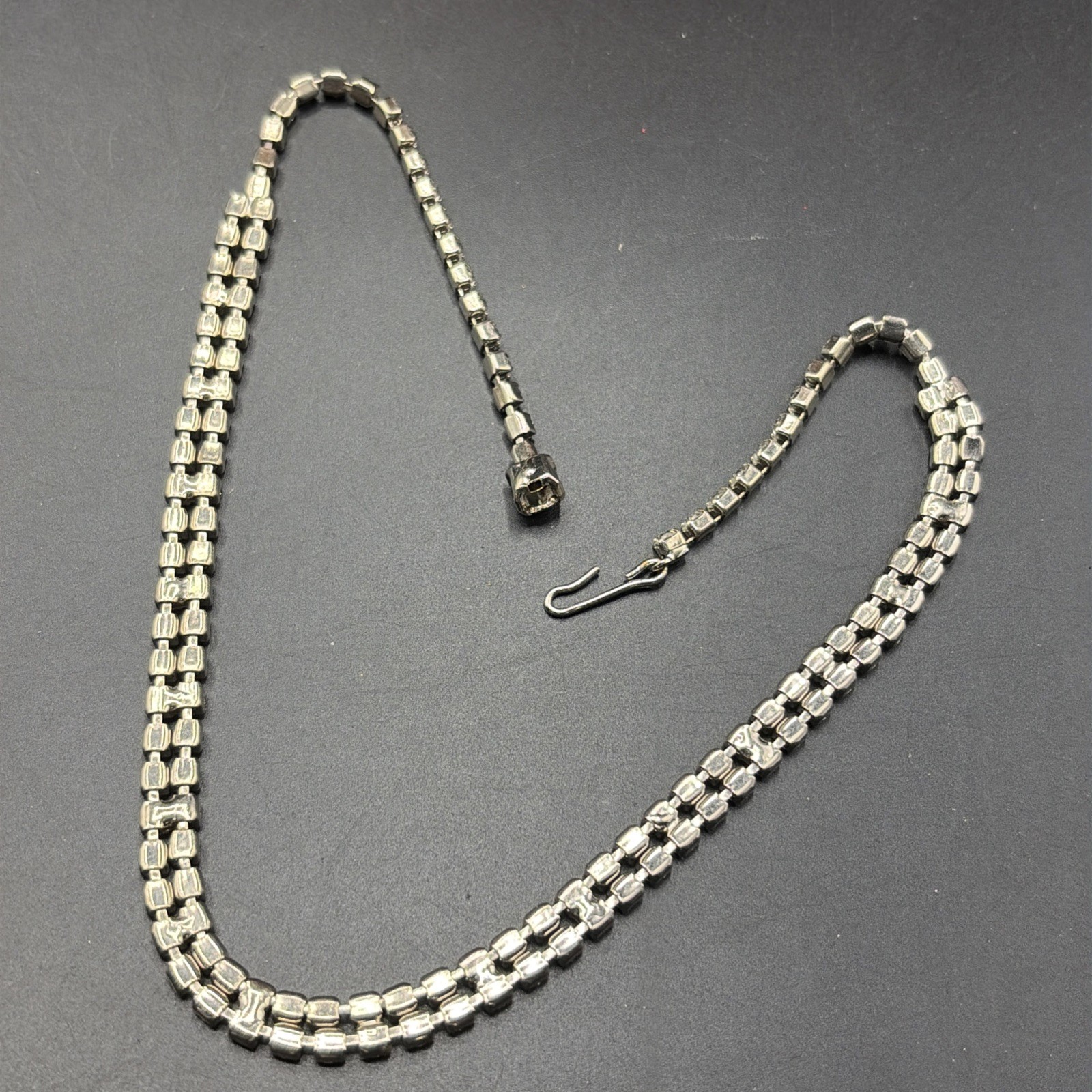 Vtg Estate AB Rhinestone Necklace & Earrings Jewelry Set Designer Quality Prong