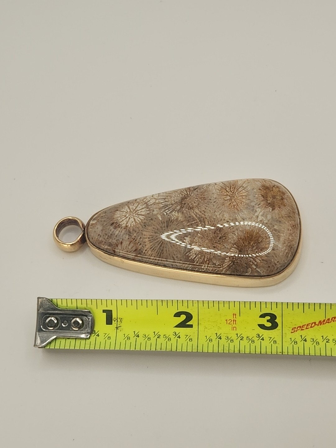 STEPHEN DWECK Large Vintage 2002 Fossil Coral Stone Bronze Pendant. Unique