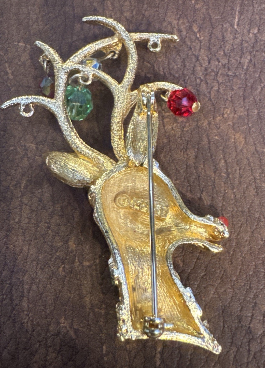 Vintage Holiday Brooch Collection lot of 3 Reindeer Christmas Tree & Bell