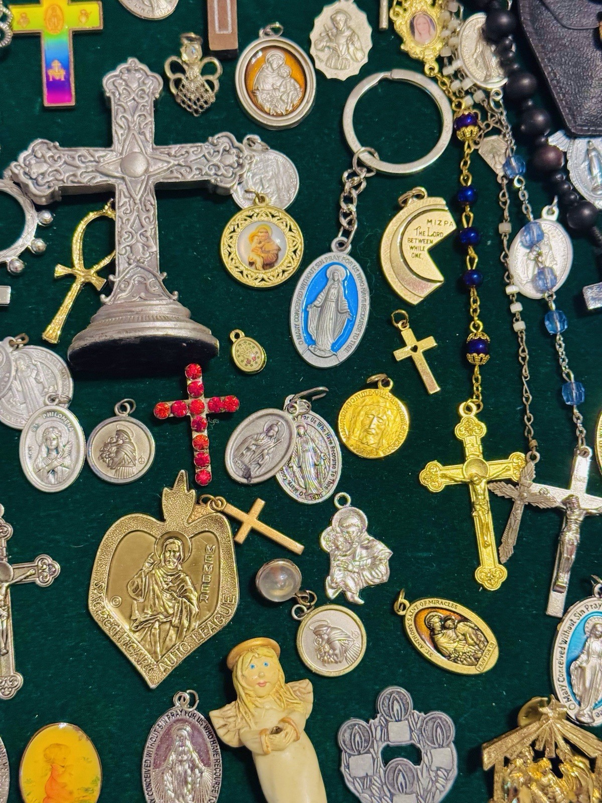 Vintage Modern Religious Cross Necklace Jewelry Lot 120+ Italy Germany Bethlehem
