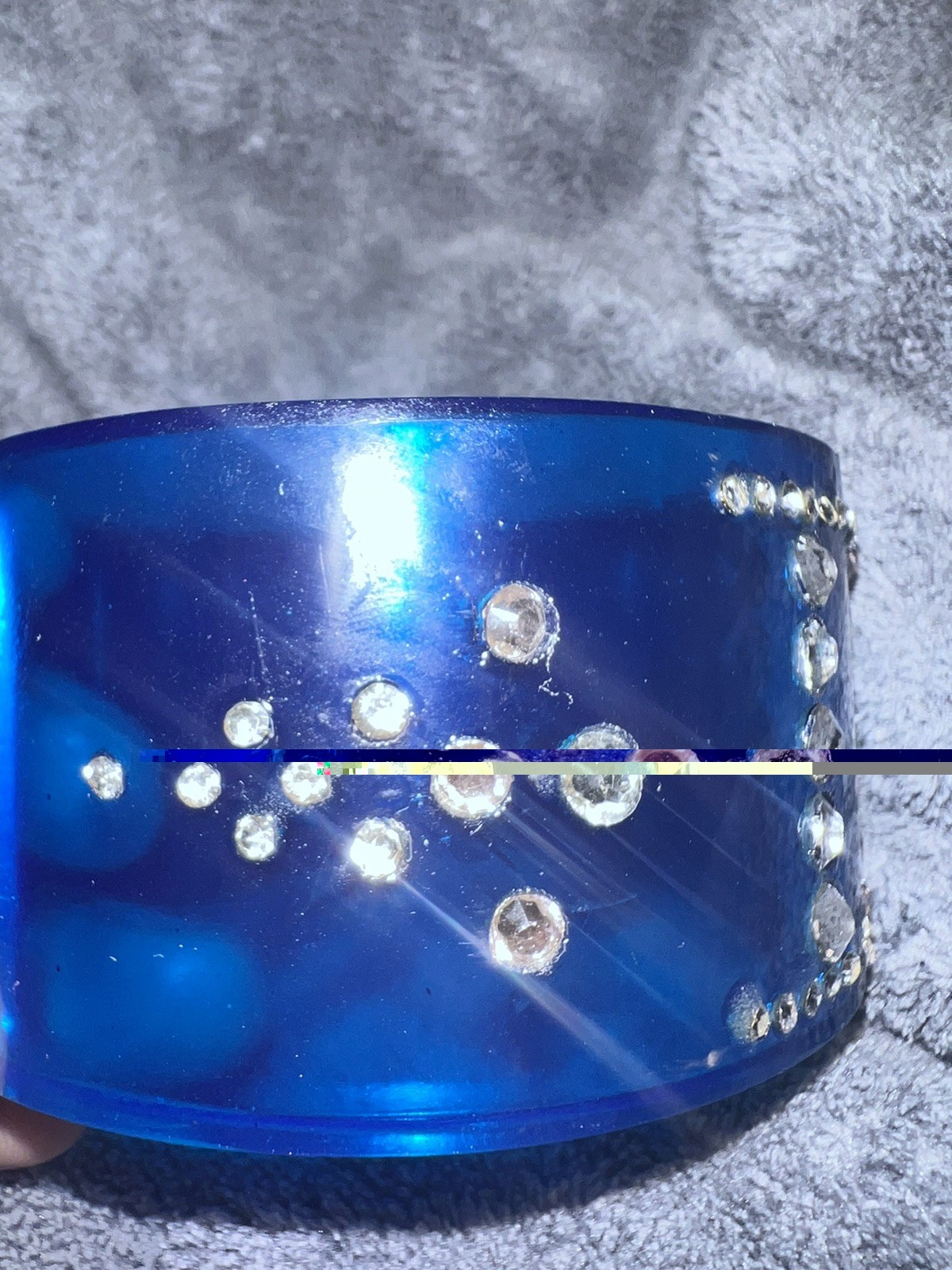 CHRISTIAN DIOR Lucite Cuff Bracelet with Rhinestones