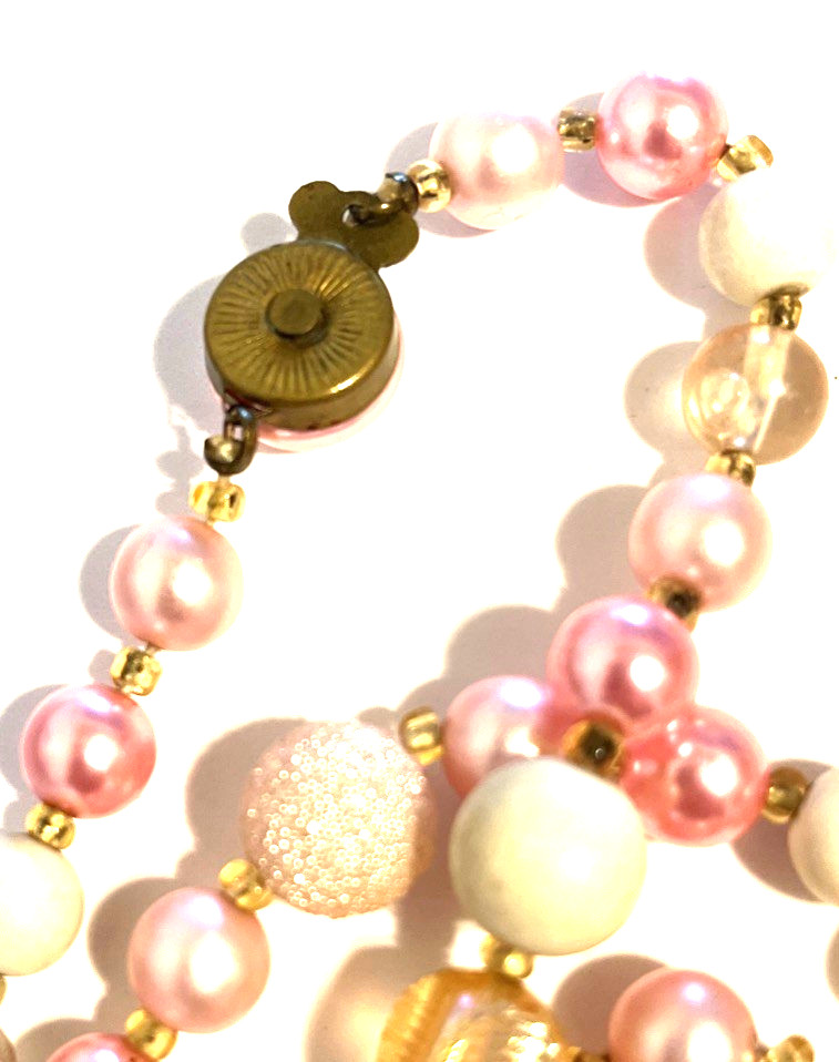 Vintage Single Strand Pastel Colors Necklace 32”