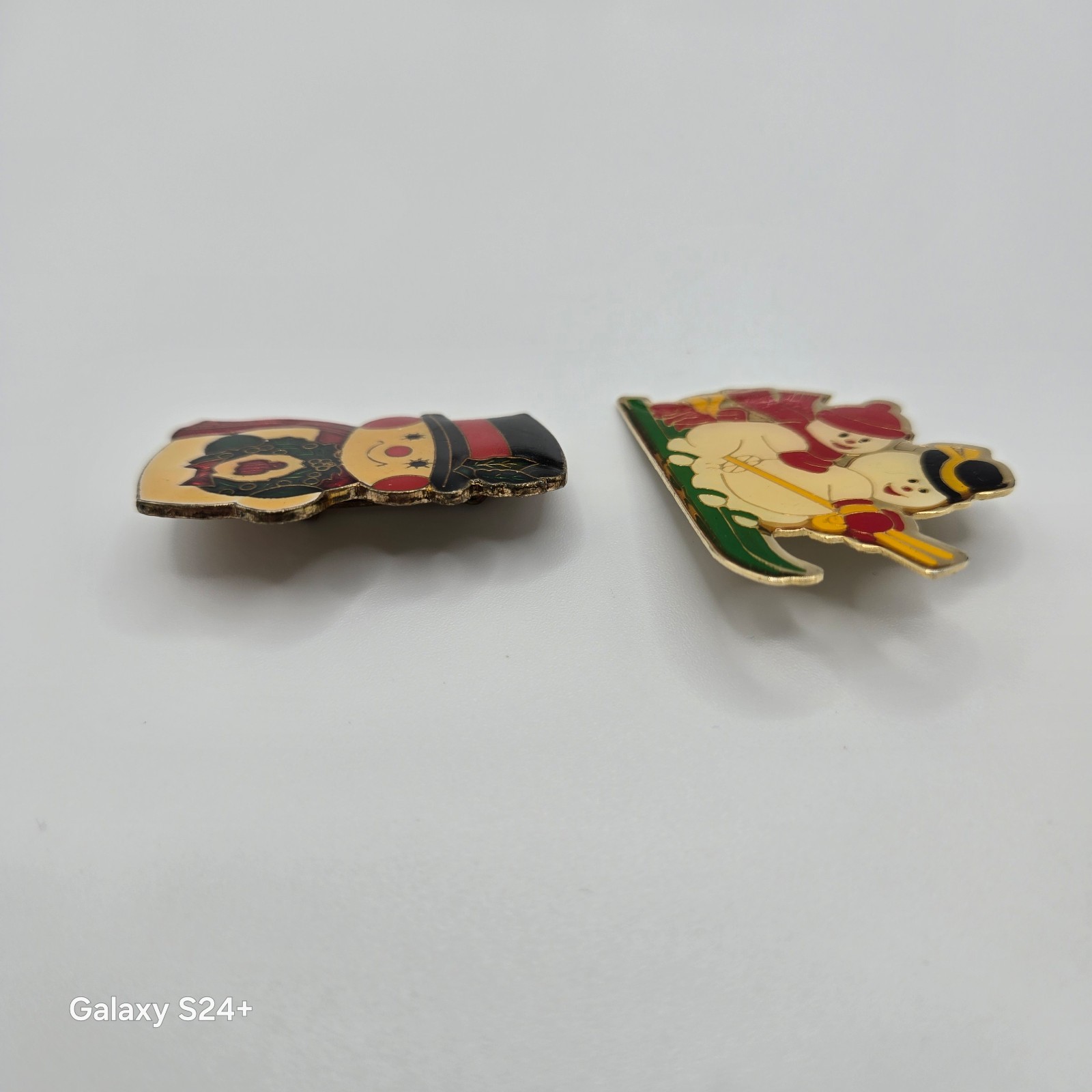 VTG Brooch Set Whimsical Cute Snowman Retro Enamel Painted Cartoon Holiday Pins