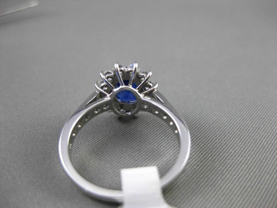 ESTATE 2.41CT DIAMOND & AAA SAPPHIRE PLATINUM DIANA ENGAGEMENT RING E/F VS/VVS