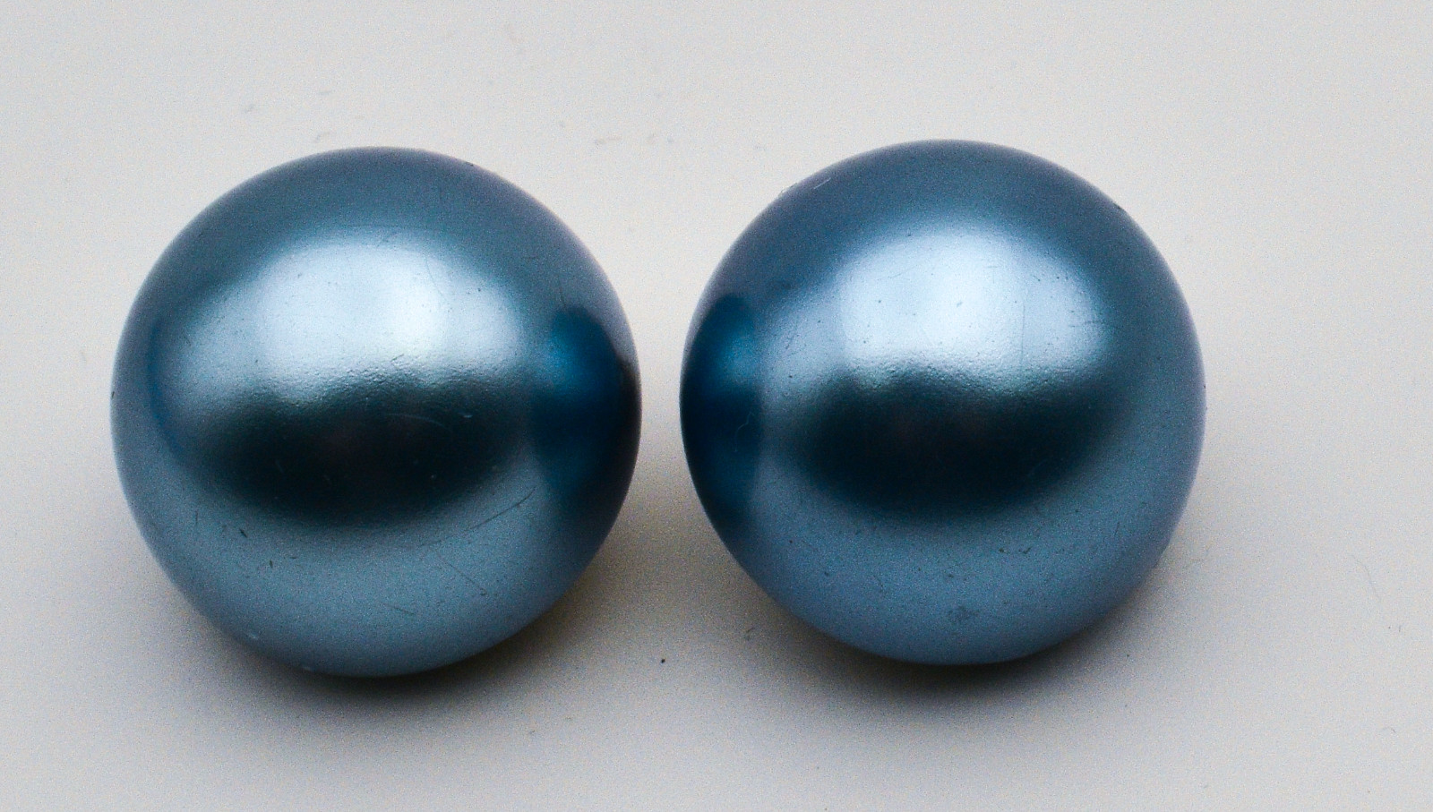 Blue 3 Strand Graduated Faux Pearl Necklace And Clip On Earrings Set Japan