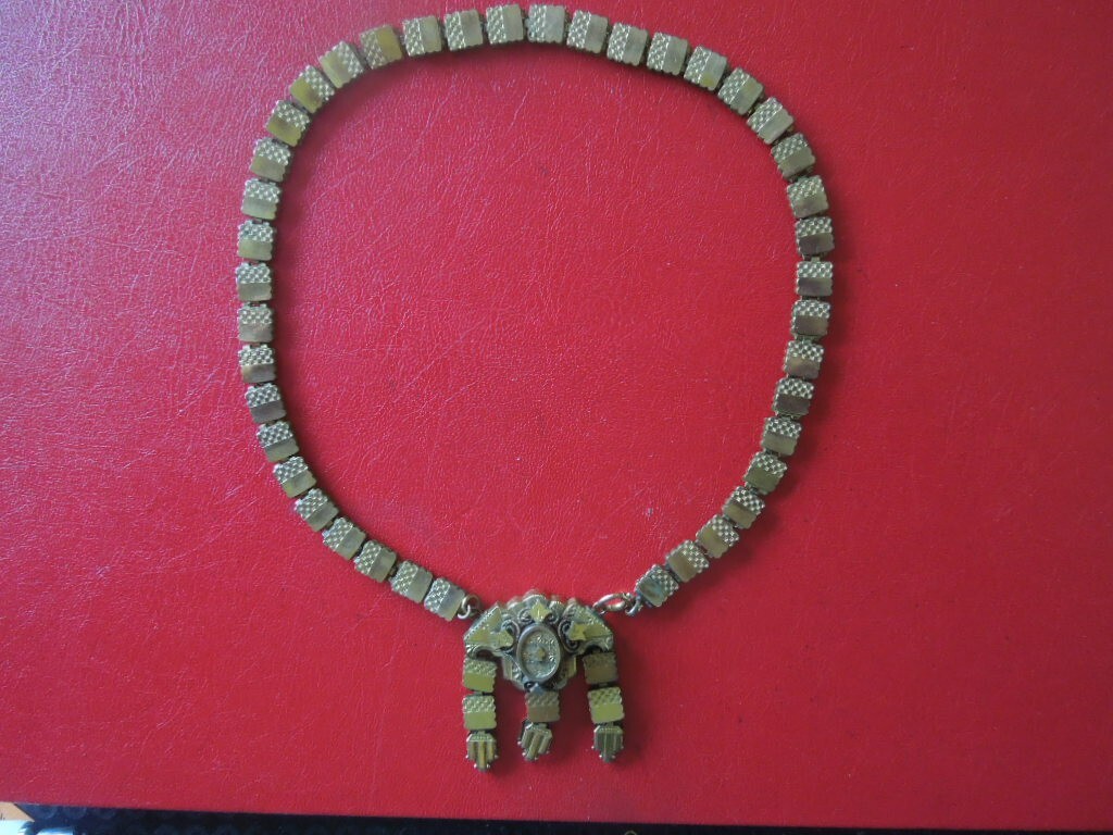 J6003 ANTIQUE VICTORIAN GOLD PLATED NECKLACE/CHAIN 45 CM SEE DESCRIPTION