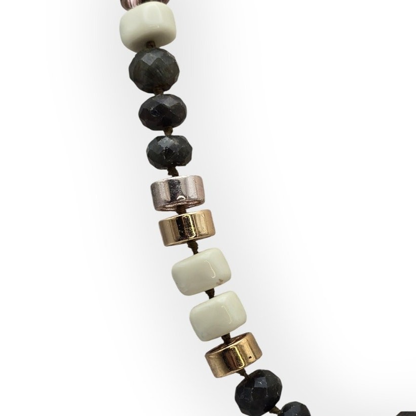 Black, Cream & Metallic Beaded Modern Chic