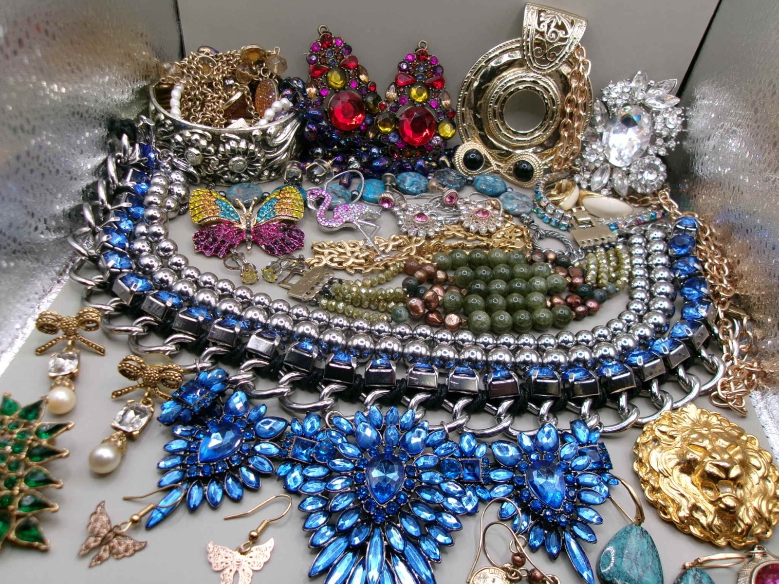 Vintage~Now Estate Costume Jewelry Lot~Rhinestones~Multi~1 AVON~1 MONET