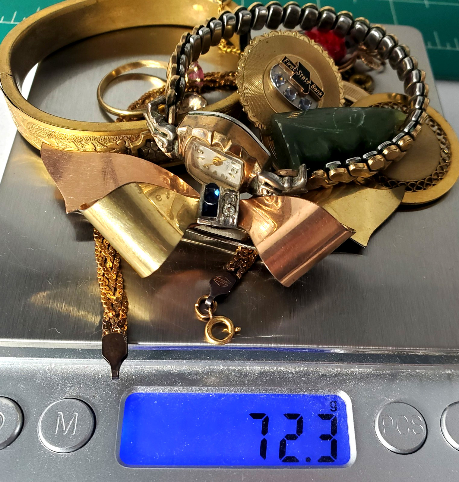 Victorian Edwardian 2 Deco Gold Filled Wear Repair Craft Scrap Jewelry Lot 11 Pc