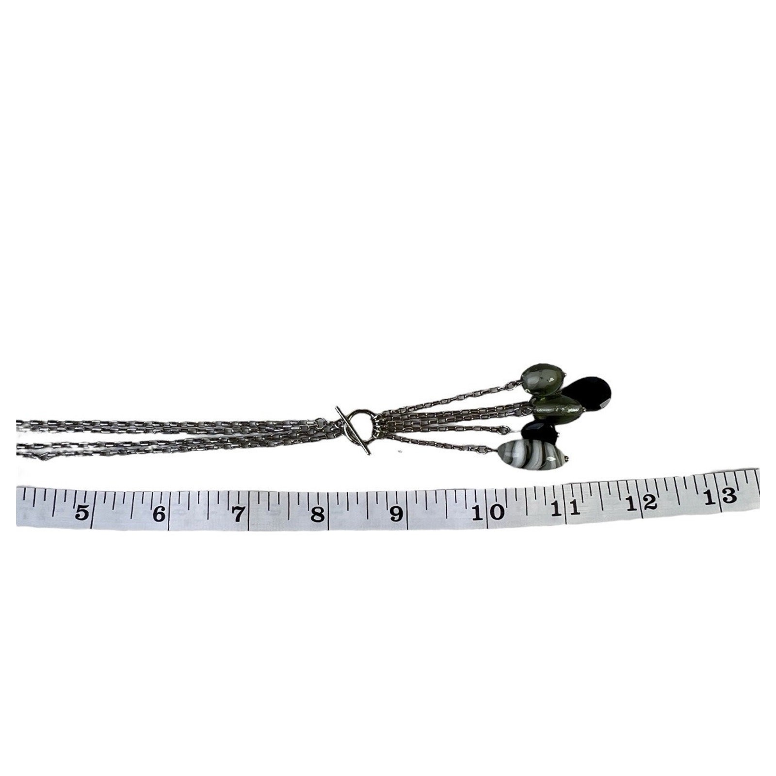 Lia Sophia Y Necklace Myth Dangle Lariat Drop Art Glass Beaded Tassel Fashion